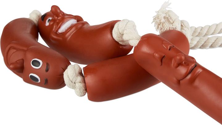 Actual product image Relaxdays Sausage Rope Chew Toy for Dogs (Tug toy dog)