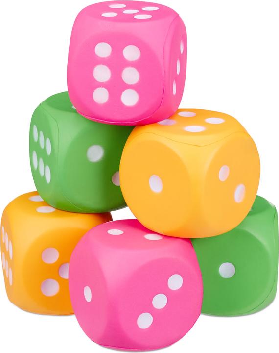 Immagine prodotto Relaxdays Dadi Giganti, Set da 6 Cubi in Gommapiuma
