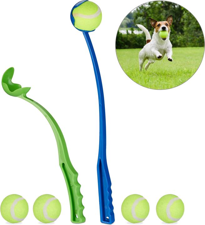 Image du produit Relaxdays Lanceur de balle pour chiens, lot de 2 (Jouet à balle chien)