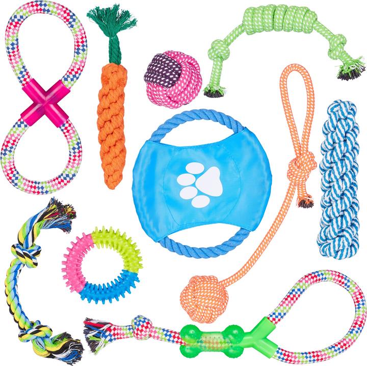 Produktbild Relaxdays Hundespielzeug Set (Plüschspielzeug Hund)