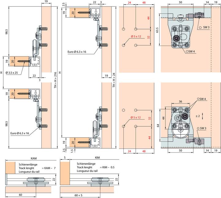Produktbild HAWA Schiebetürbeschläge -REGAL B 25 H/SP, Forslide