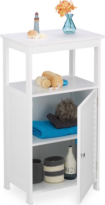Actual product image Relaxdays Bathroom Shelf 2 Doors (45 x 30 x 83 cm)