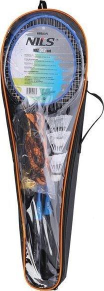 Actual product image Nils NRZ012 STEEL badminton set 2 rackets + 3 shuttlecocks + 195x22cm net + case