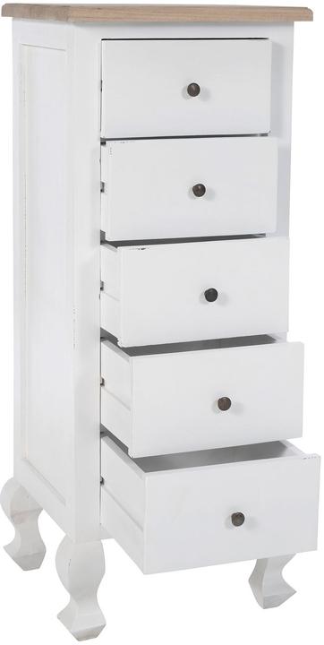 Image du produit Swisshandel24 Commode Kora, naturel/blanc (45 x 41 x 111 cm)