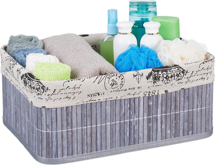 Immagine prodotto Relaxdays Cesta in bambù portaoggetti (1 x, 38 x 28,5 x 16,5 cm)