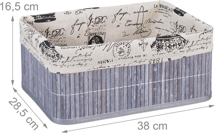 Immagine prodotto Relaxdays Cesta in bambù portaoggetti (1 x, 38 x 28,5 x 16,5 cm)