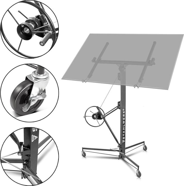 Produktbild Stahlwerk Plattenheber PH-465 ST 1,92-4,86 m, bis 68 kg belastbar (68 kg)