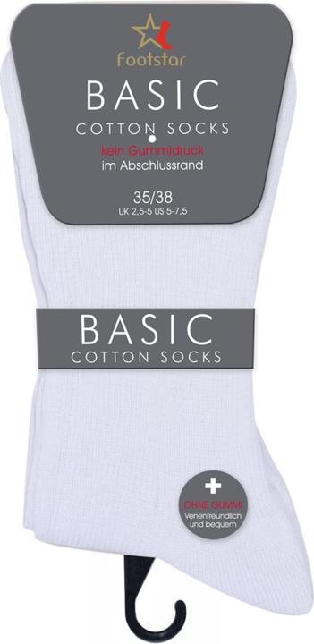 Produktbild Cocaine Socks footstar Basic 39/42, Weiss (ohne Gummibund) - Damensocken (8er Pack, 39 - 42)
