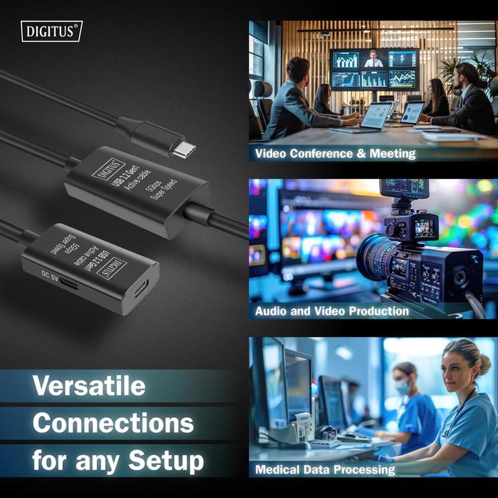 Image du produit Digitus USB C – USB C (10 m, USB 3.2 Gen 1)