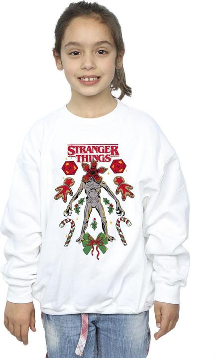 Actual product image Netflix Girls Stranger Things Christmas Demogorgon Sweatshirt (128)