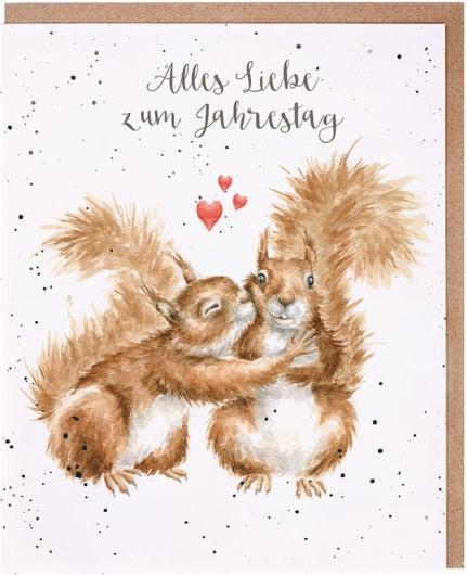Immagine prodotto Wrendale Design Glückwunschkarte - Eichhörnchen ALLES LIEBE ZUM JAHRESTAG Wrendale Designs (1 pz.)