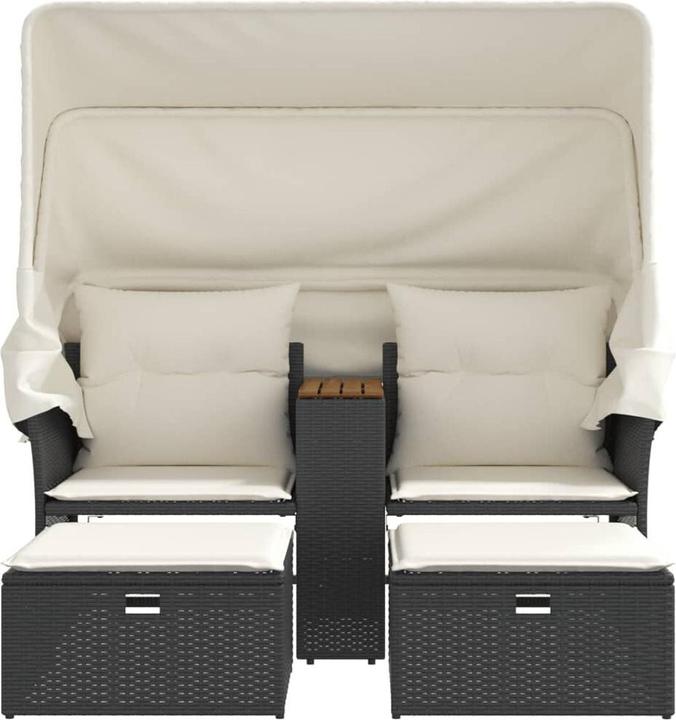 Produktbild VidaXL Gartensofa 2-Sitzer mit Dach und Hockern