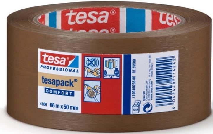 Actual product image Beiersdorf Pakketape Tesa 4100, PVC, 50 mm x 66 m, brun, pakke a 6 ruller (50 mm)