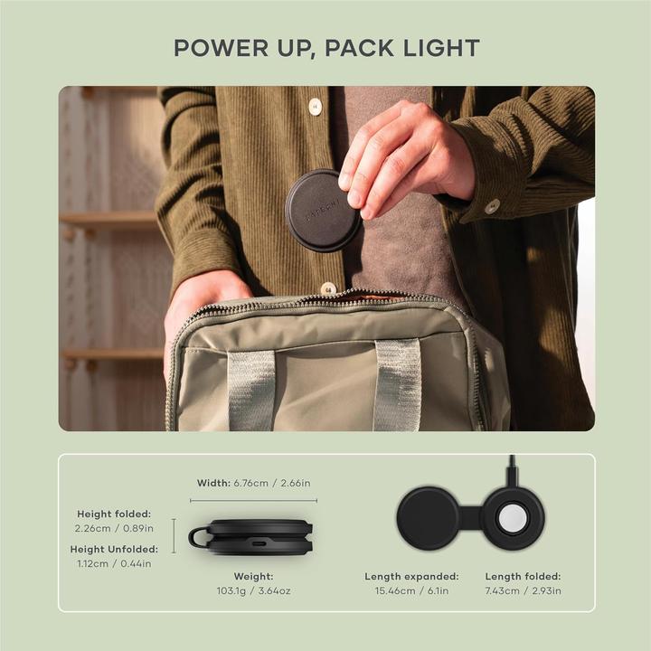 Immagine prodotto Satechi Caricabatterie wireless 2-in-1 OntheGo con Qi2 (15 W)