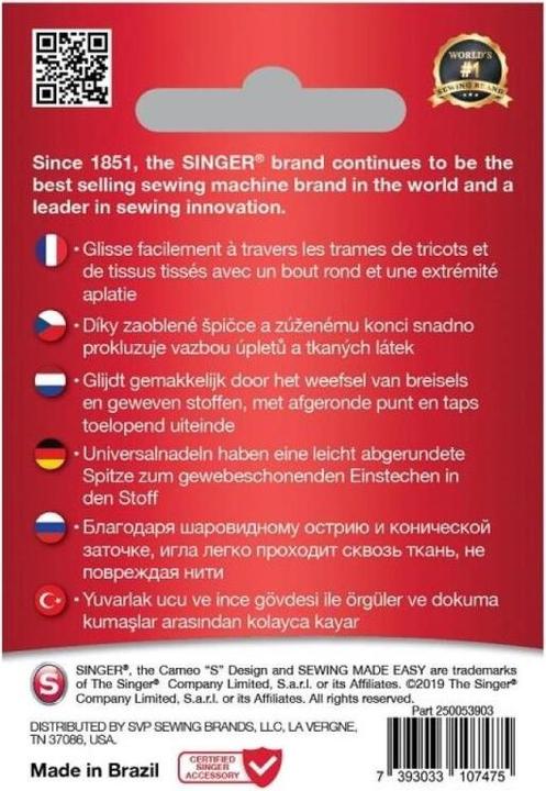 Produktbild Singer UNIVERSAL Nähmaschinennadel, 90/14, 10er Pack
