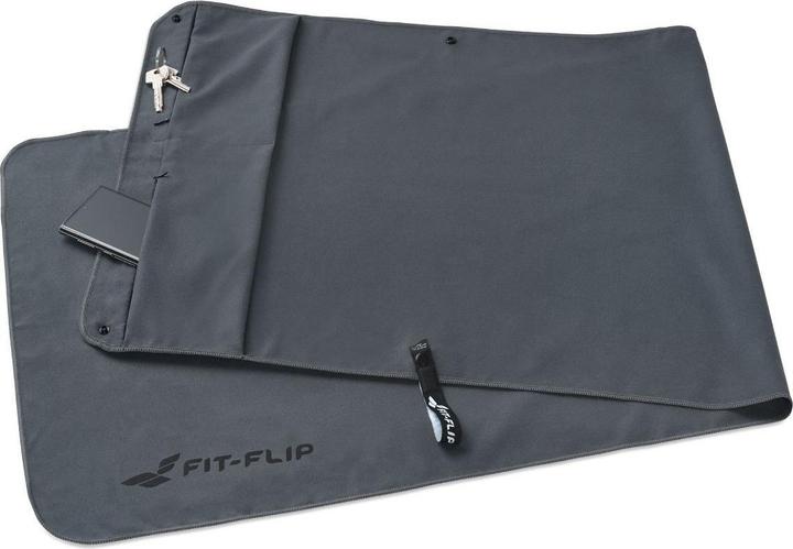 Image du produit Fit-Flip Fitnesshandtuch Mikrofaser mit Reissverschlusstasche 130x48cm (130 x 48 cm)