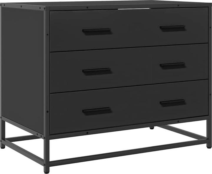 Actual product image VidaXL Black drawer unit 70x41x56 cm Wood-based drawer chest