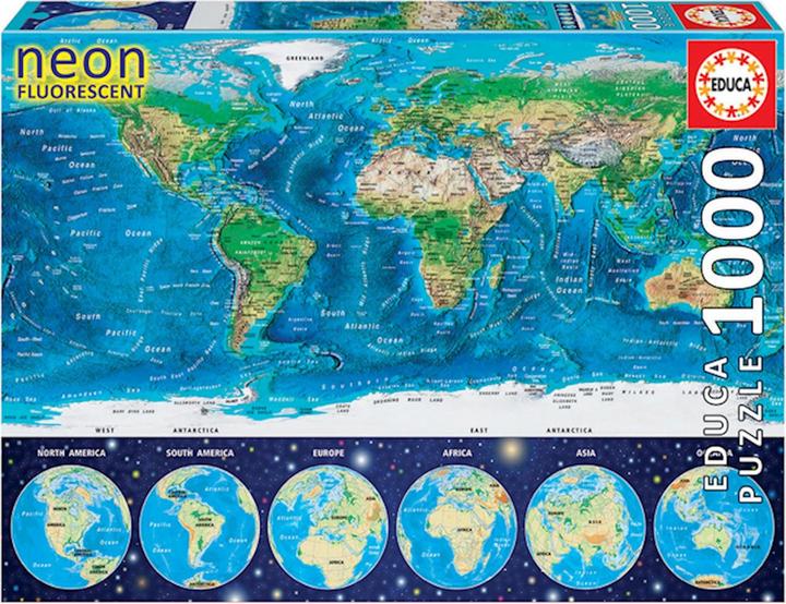 Image du produit Educa Carte du monde en néon (1000 pièces)