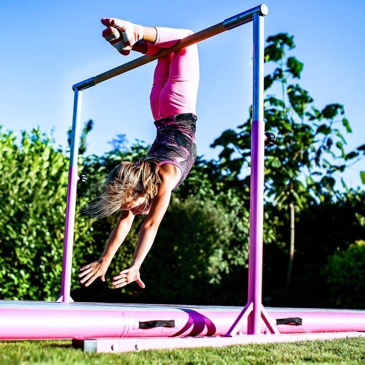 Image du produit Master Barre de gymnastique autoportante 150 cm rose (150 cm)