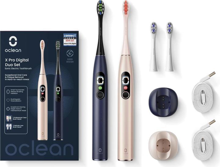 Image du produit Clean Oclean X Pro Digital Duo Set bleu foncé+or, C01000487 (Brosse à dents sonique)