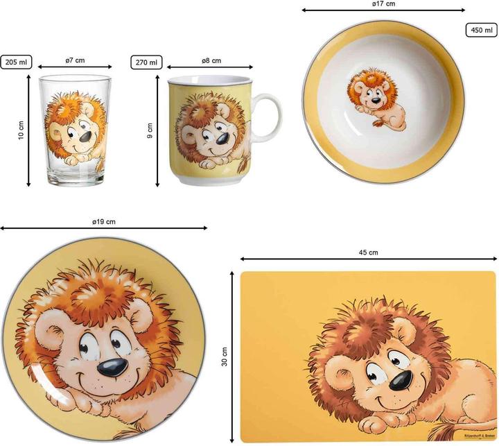 Actual product image Ritzenhoff & Breker Geschirr-Set mit Kinderbecher Happy Zoo Löwe