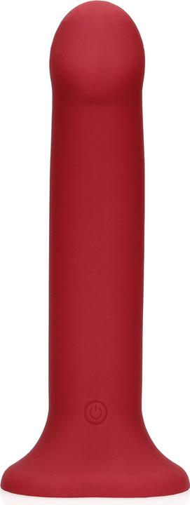 Loveline Non-Phallic Vibrating Dildo - Large - Raspberry Red