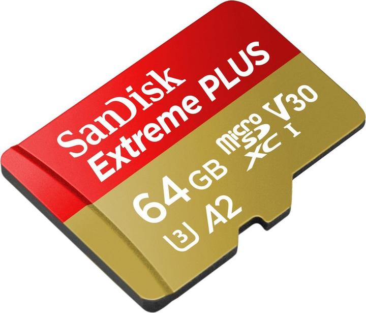 Actual product image SanDisk Extreme Plus (64 GB, microSDXC, U3, UHS-I)