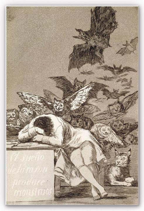 Produktbild Trenddeko de Goya - Der Schlaf der Vernunft gebiert Ungeheuer (70 x 100 cm)