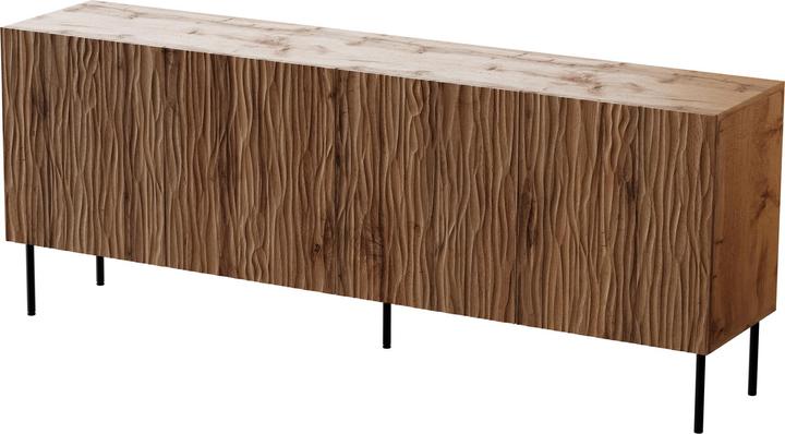 Actual product image Cama JUNGLE chest of drawers 190x40.5x74.5 oak wotan + black legs (190 x 42 x 74.5 cm)