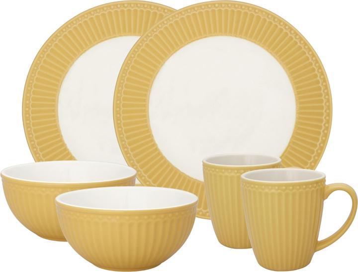 Produktbild Greengate Alice Frühstücksset honey mustard 6tlg (2 Stück)