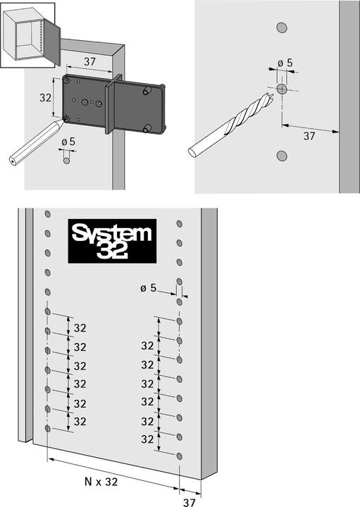 Image du produit Hettich Ankrn-Schablone (Plaque perforée, 1 pcs)