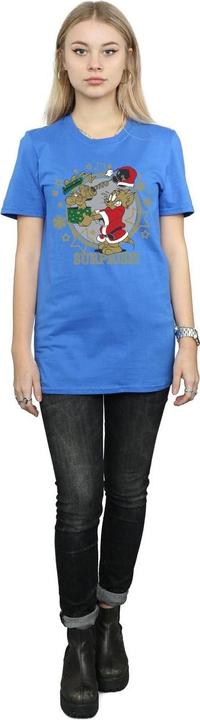 Actual product image Tom & Jerry Womens/Ladies Christmas Surprise Cotton Boyfriend T-Shirt (XXL)