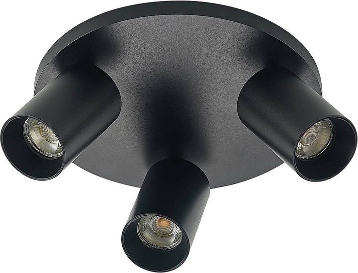 Actual product image Arcchio Brinja ceiling spotlight, round 3-light, black (GU10)