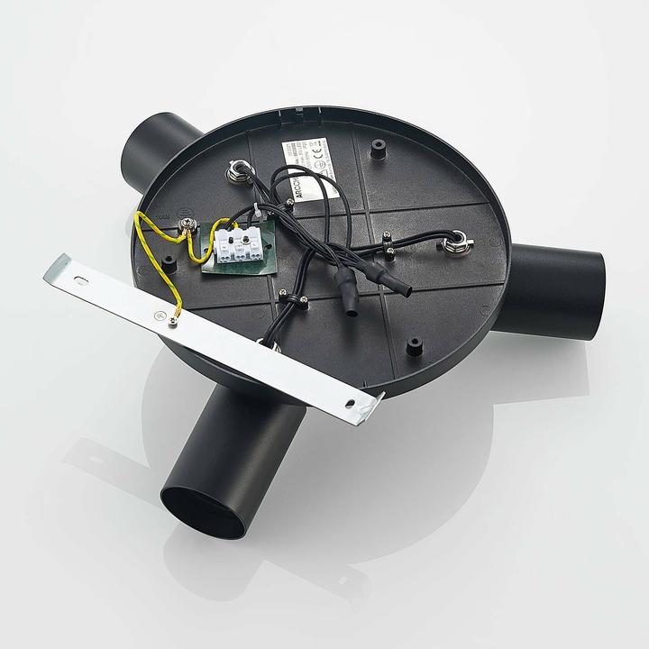 Actual product image Arcchio Brinja ceiling spotlight, round 3-light, black (GU10)