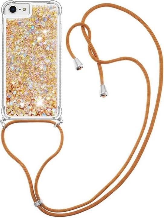 Produktbild Cover-Discount iPhone SE / 8 / 7 - Glitzer Hülle mit Umhängeband gold (Apple iPhone 8, Apple iPhone 7)