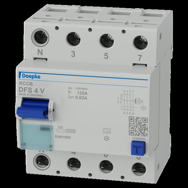 Actual product image Doepke DOEP DFS4 125-4/0.03-A V500 290/500V RCD circuit breaker DFS4