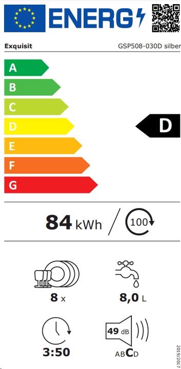Etichetta energetica Exquisit GSP508-030D