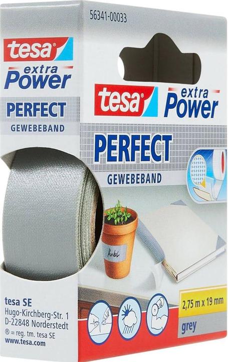 Produktbild tesa EXTRA POWER PERFECT Gewebeband, gewebeverstärktes Ductape (19 mm)