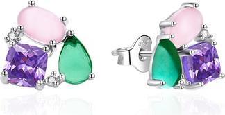 Agato Playful Silver Earrings With Colored Zircons Agt-E128pc