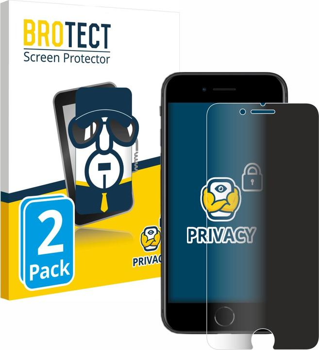 Image du produit BROTECT Film anti-regards Anti-Spy Privacy Film de protection contre la lumière bleue (2 pièce(s), Apple iPhone SE (2ème génération))