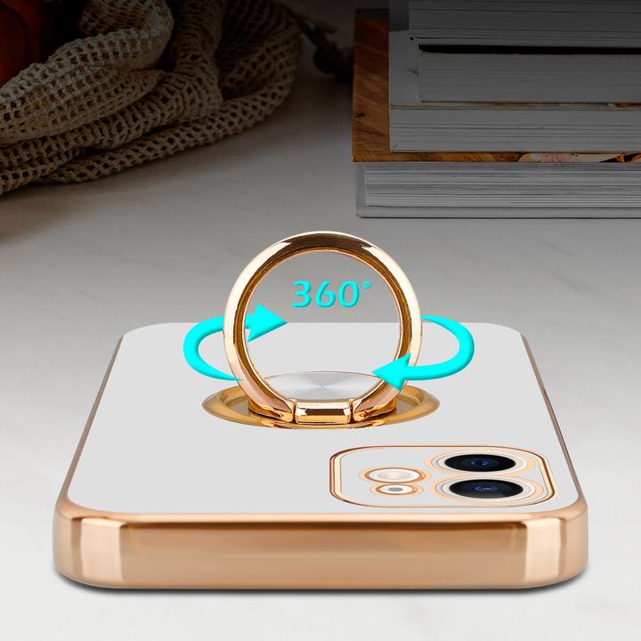 Image du produit Cadorabo Étui pour Apple iPhone 12 en TPU avec protection pour appareil photo et anneau LM089 Style (Apple iPhone 12)