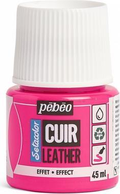 Actual product image Pebeo SetaCuir leather colours (Fluorescent pink, 45 ml)