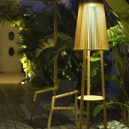 Produktbild Les Jardins Tecka Solar Stehleuchte in Teak ht182cm TECK65B (700 lm)