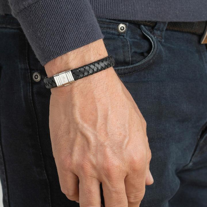 Image du produit Lotus Bracelet (19 cm, Acier inoxydable, Cuir)