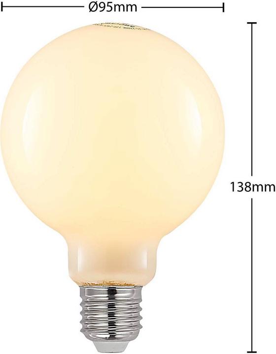 Actual product image Arcchio LED lamp E27 8W 2,700K G95 Globe, dimmable, opal (E27, 8 W, 980 lm, 1 x, E)