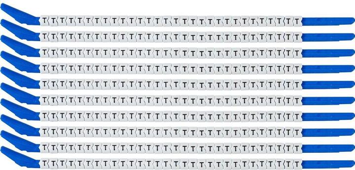 Brady SCN-13-T, marqueur de fil Clipsleeve, inscription " T ", pour diamètre de câble de 3,4