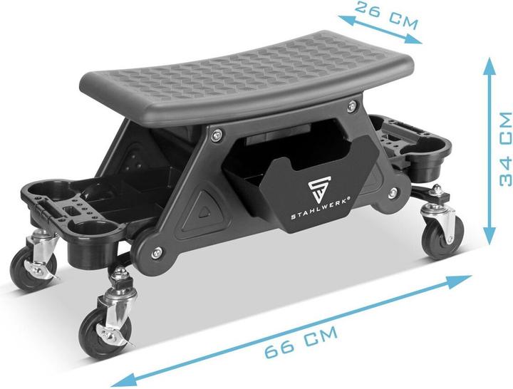 Produktbild Stahlwerk Werkstatthocker WRS-185 mit 185 kg Tragkraft Werkstattsitz Rollhocker (1 x)
