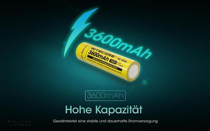 Produktbild Nitecore Li-Ion Akku Typ 18650 - 3600mAh - NL1836
