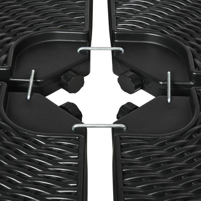 Immagine prodotto Swisshandel24 Peso per ombrellone a sbalzo in 4 pezzi, riempibile con 52 kg di acqua o 68 kg di sabbia, HDPE, nero