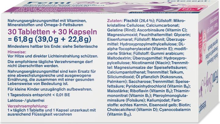 Nährwerte und Zutaten Tetesept Femi Baby (60 Stück, Kapseln, Tabletten, 61.80 g)